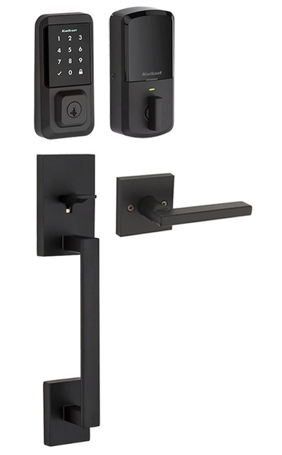 Kwikset 939WIFITSCR-815SCE-514 Halo Wi-Fi Enabled Smart Lock Deadbolt with Touchscreen and San Clemente Handleset Iron Black Finish